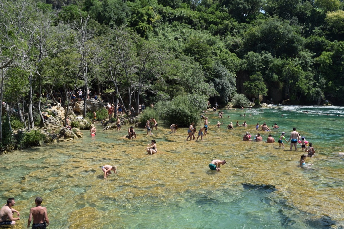 Swimming at Krka National Park, Croatia