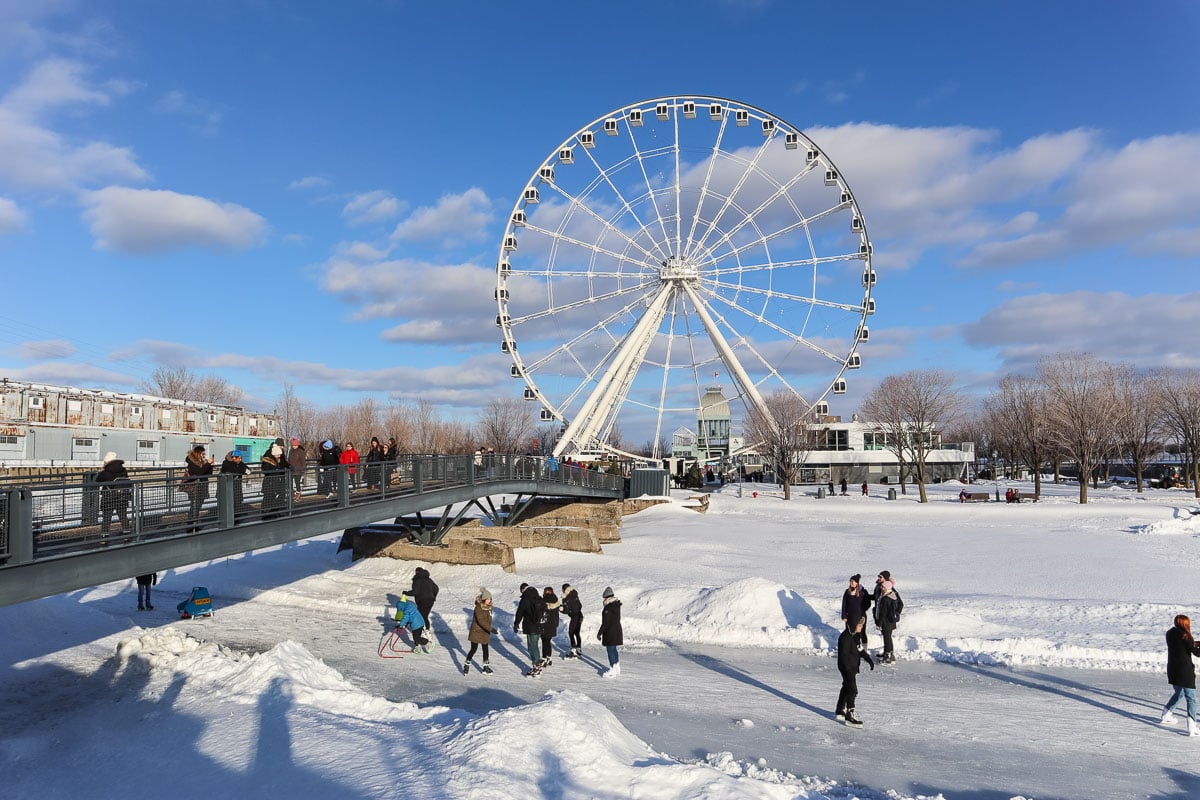 Montreal ice rink and ferris wheel