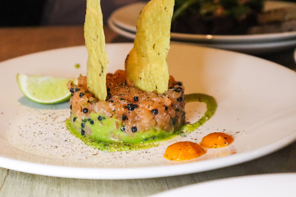 Salmon tartare at Les Enfants Terribles, Montreal