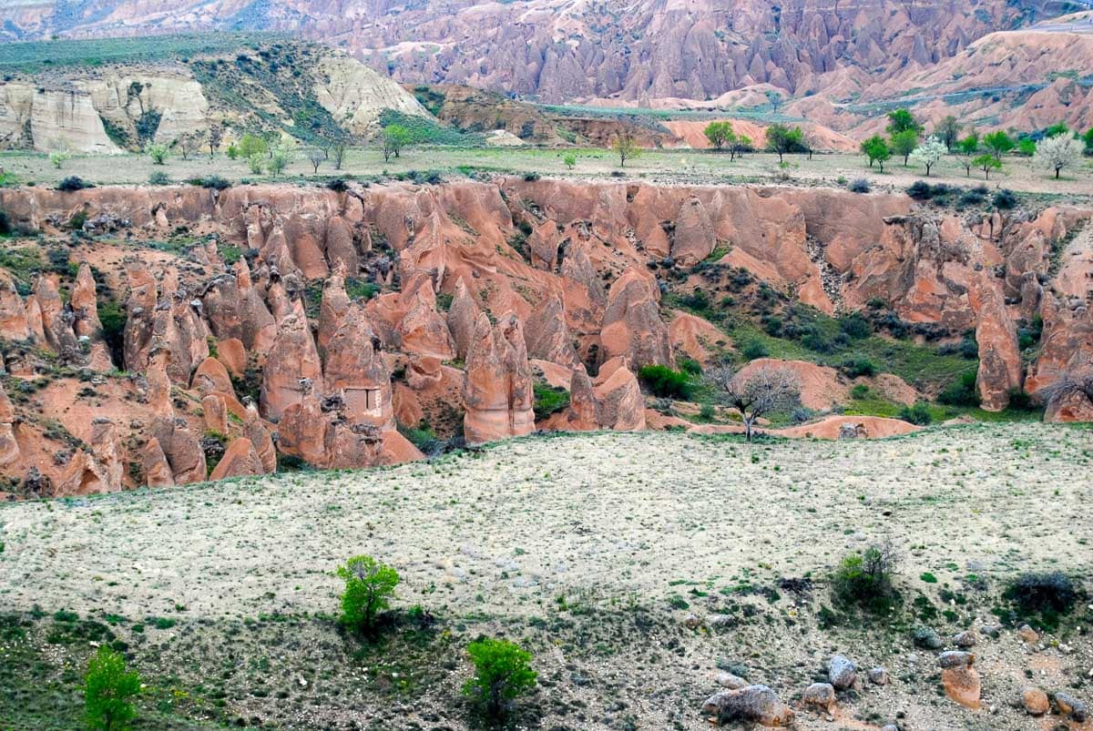 Close to the rock formations on our hot air balloon ride in Cappadocia