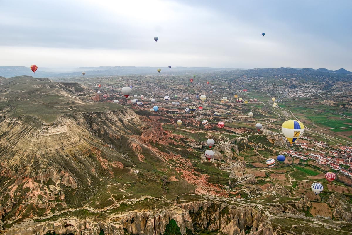 Incredible views over Cappadocia from our hot air balloon