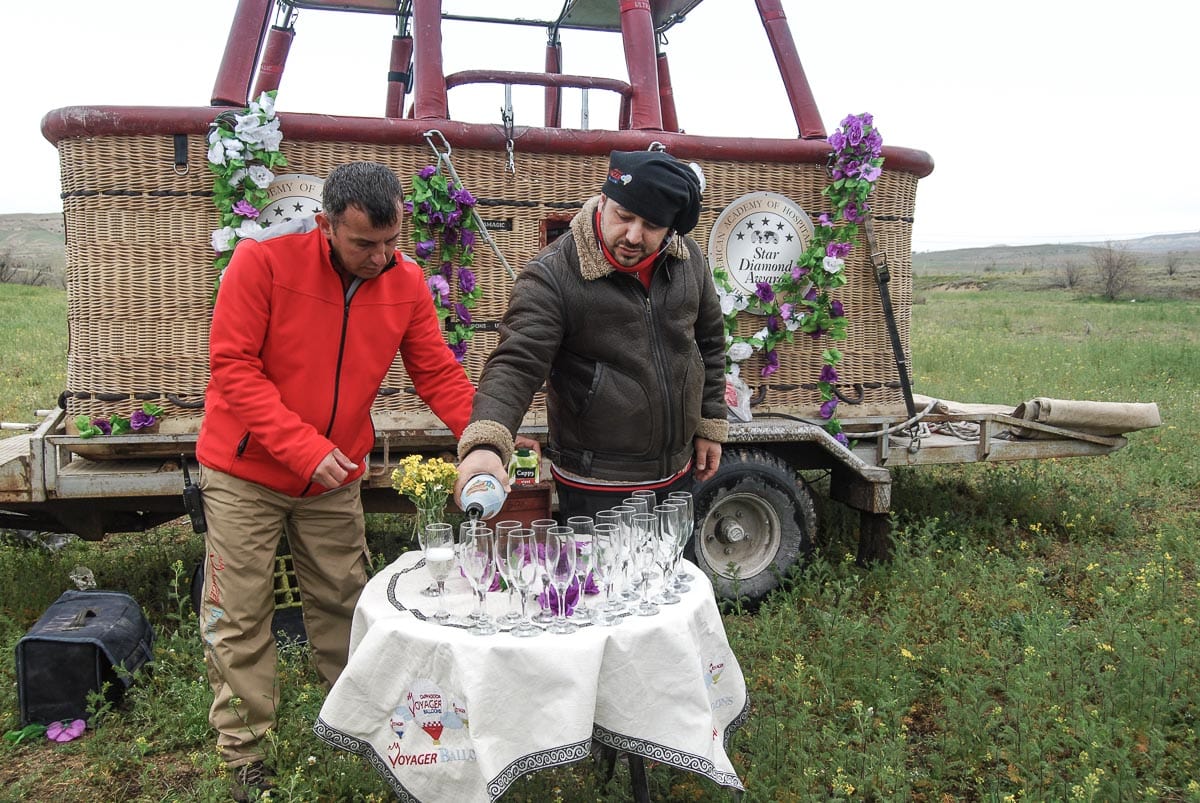 Champagne receptions - Cappadocia hot air balloon ride