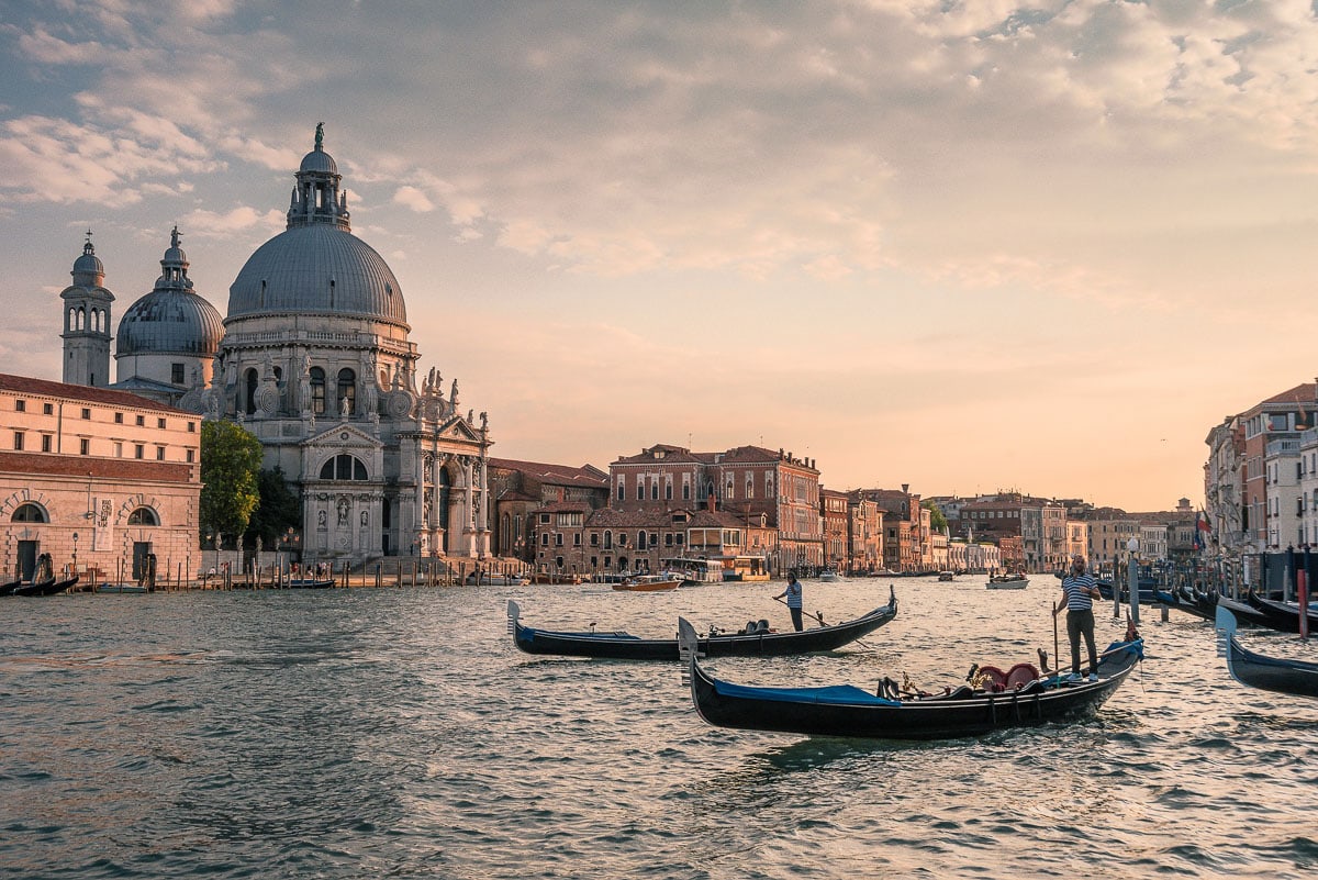 Beautiful views of Venice at dusk