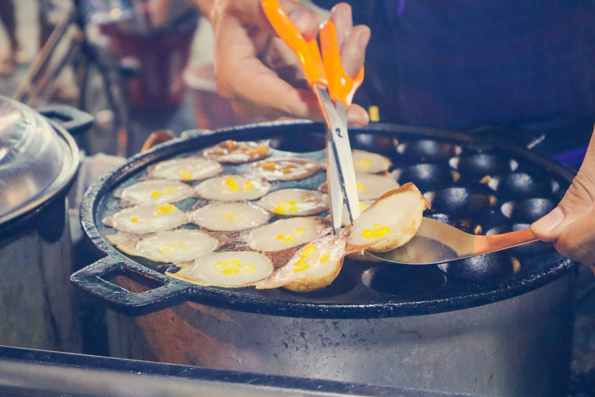 Yummy coconut pancakes in Bangkok