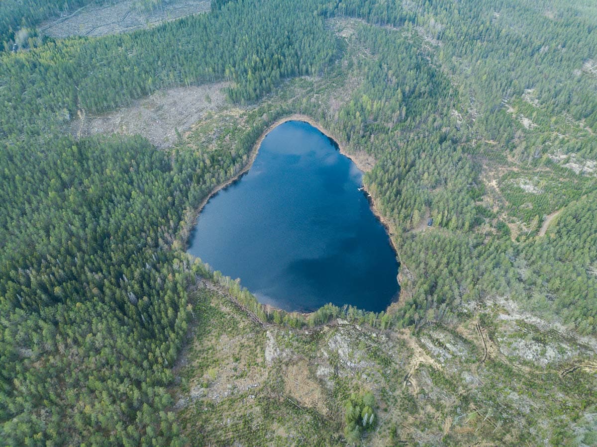 A heart shaped lake in Sörmland, Sweden