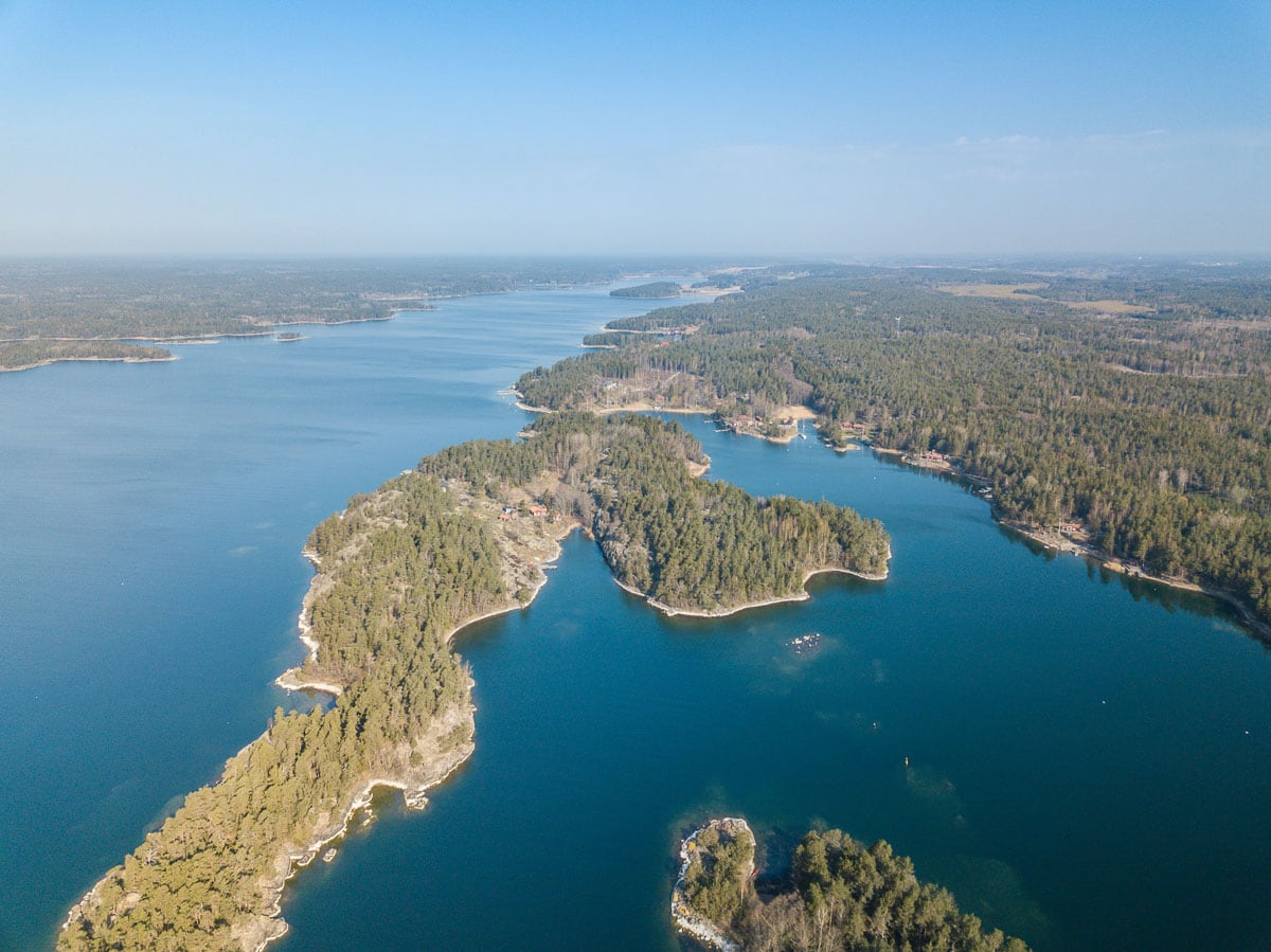 Aerial view of Sörmland's archipelago 