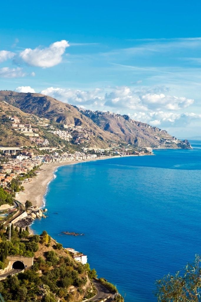 Taormina coastline - a perfect place to finish your southern Italy road trip itinerary