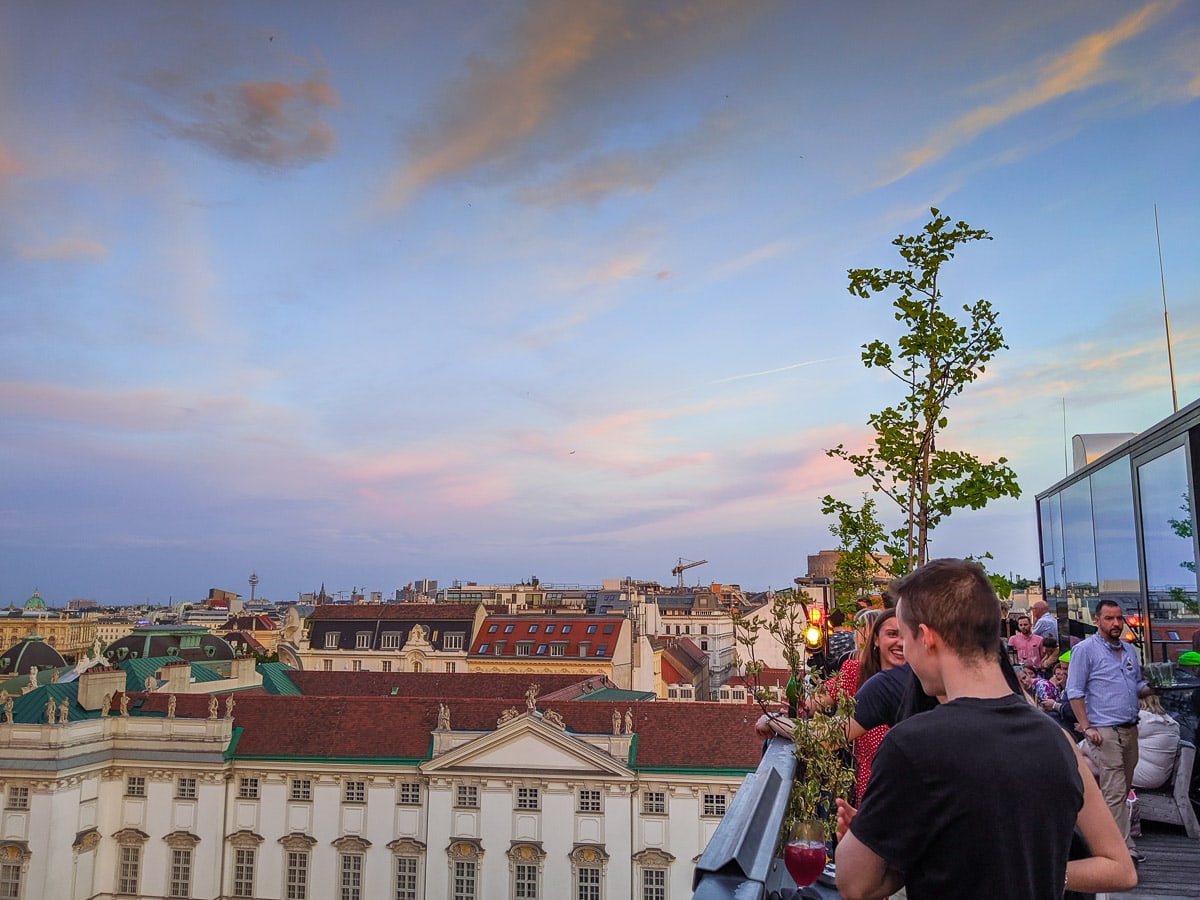 Rooftop bar at the 25Hours Hotel Vienna