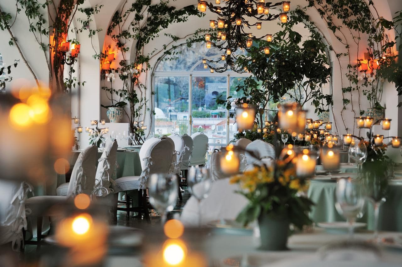 Beautiful restaurant at Le Sirenuse, Positano