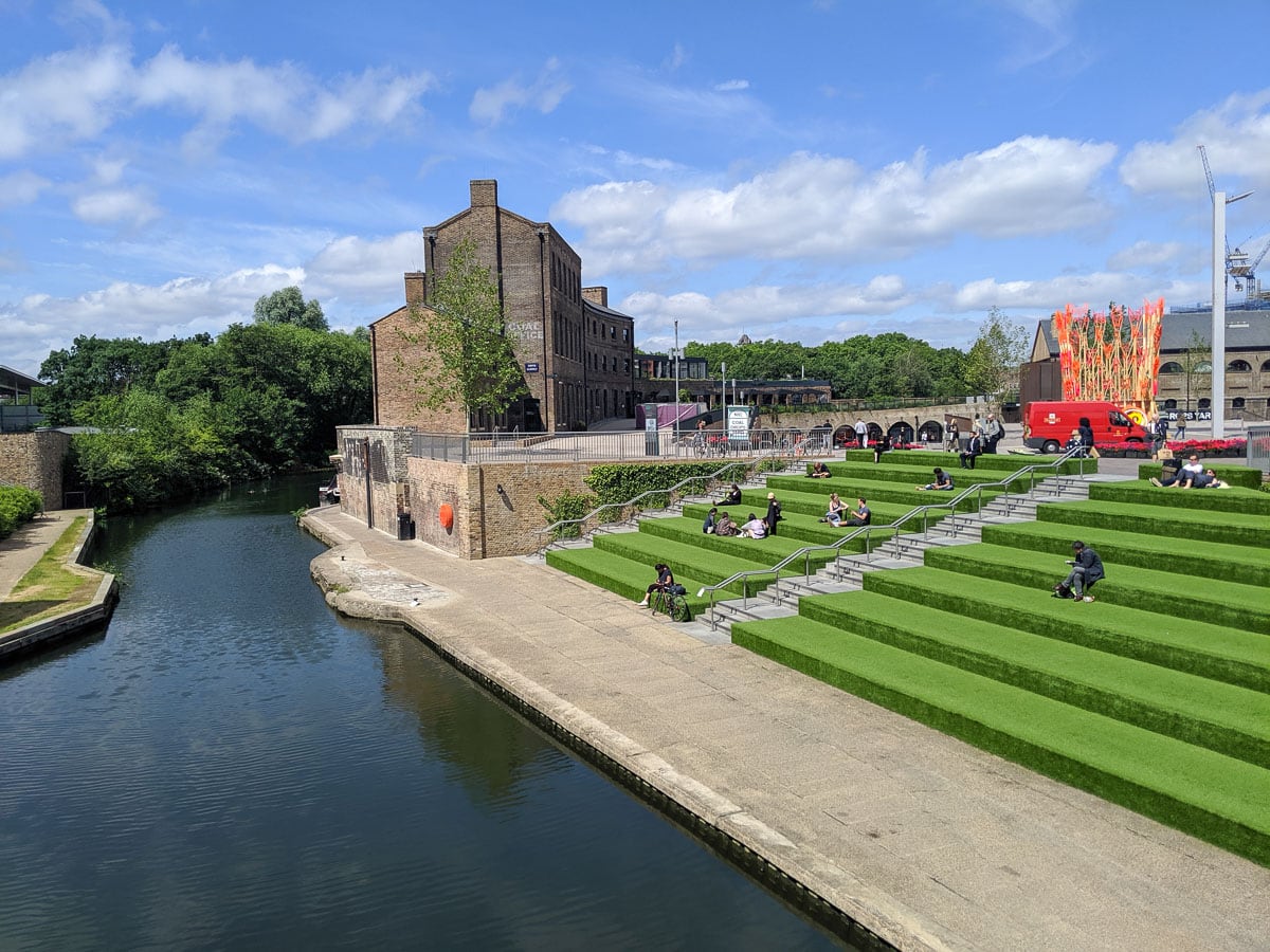 Canals in King's Cross on sunny day