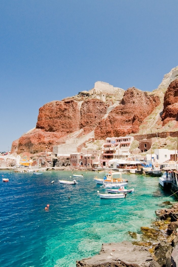 Beautiful beach in Santorini