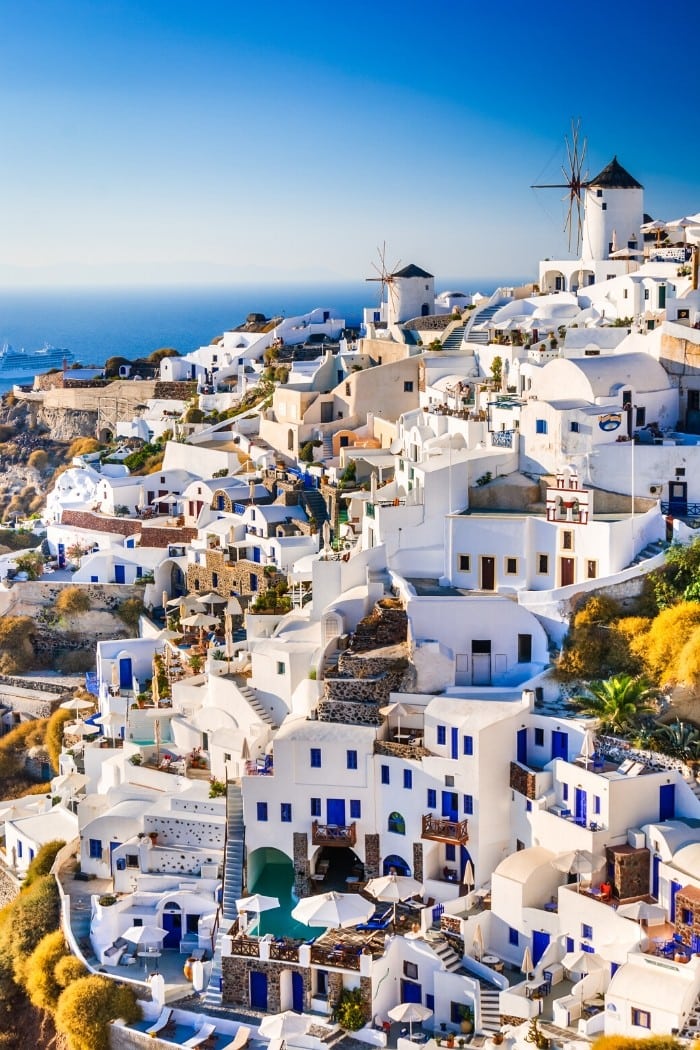 White island views in Santorini