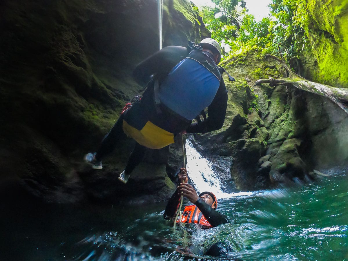 Canyoning in Dominica (credit: Macca Sherifi)