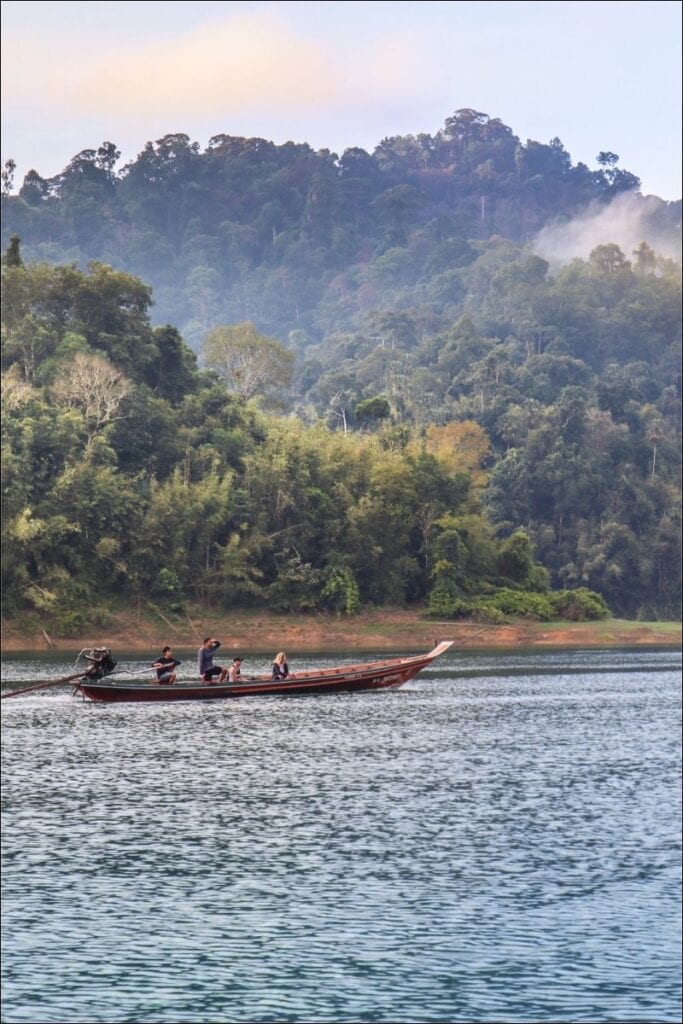 misty morning in khao sok national park