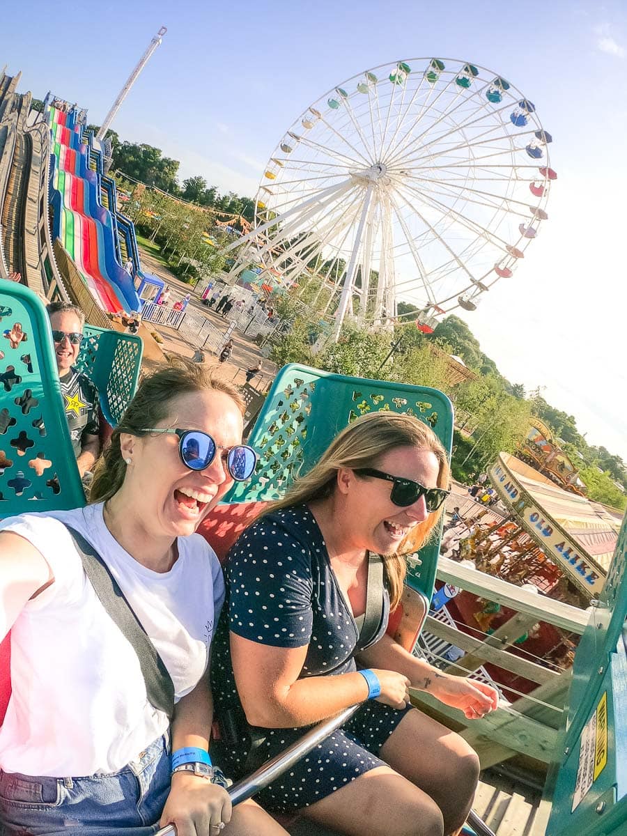 On board the Scenic Railway at Dreamland Margate