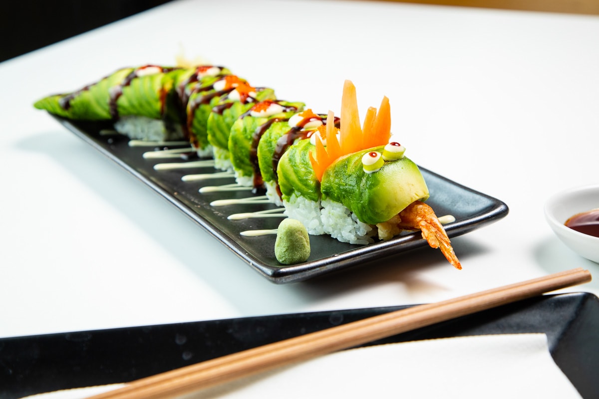 Dragon roll at Inamo London