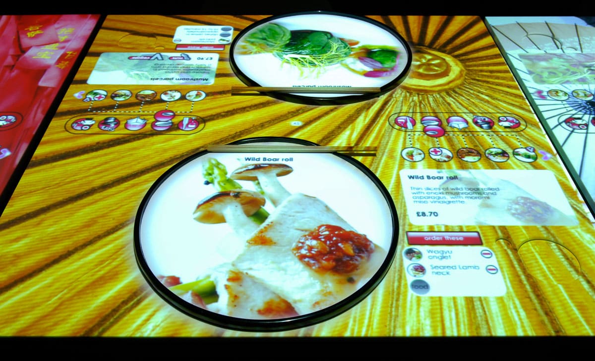 Interactive tables at Inamo London