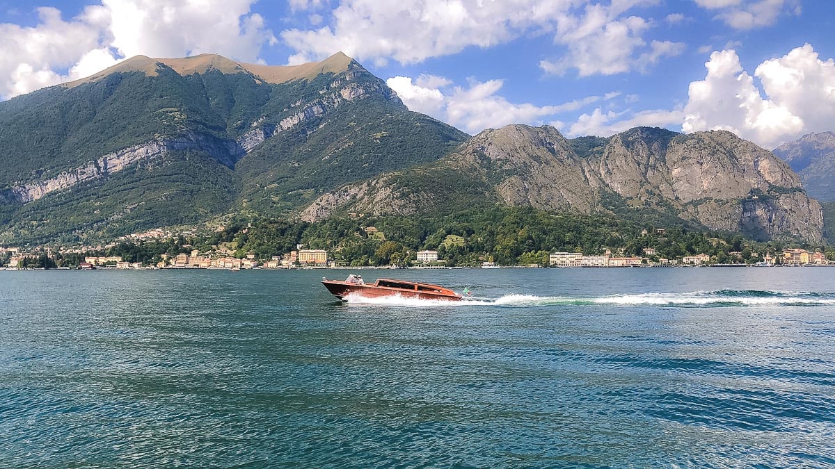 Speed boat on Lake Como, Italy