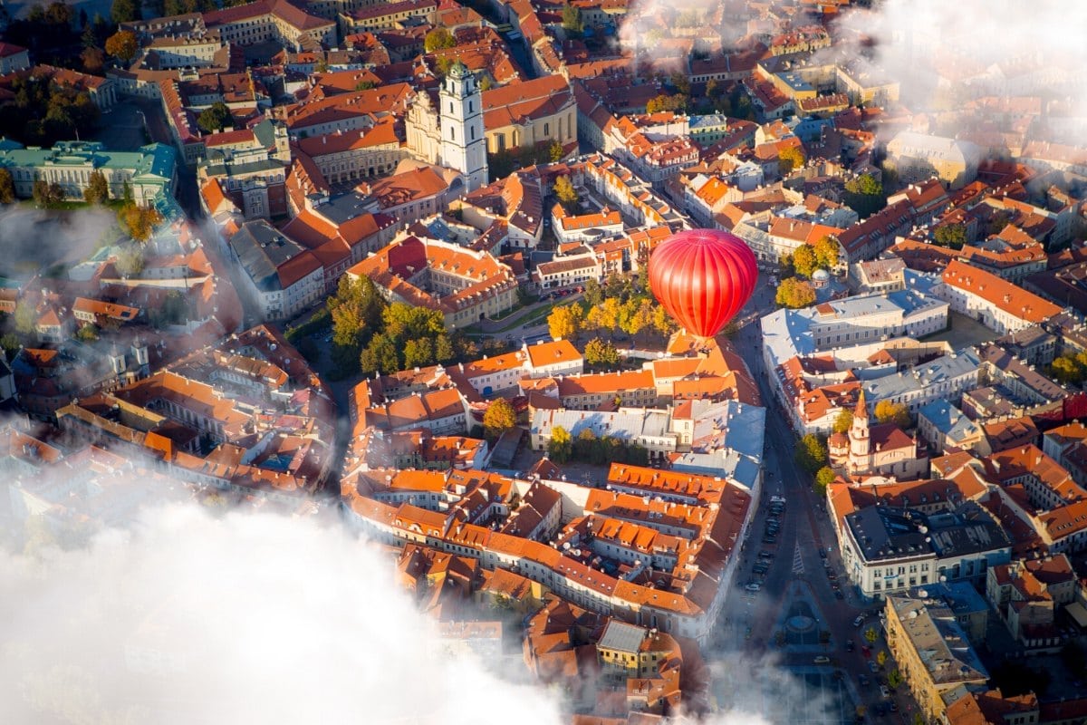 Hot air balloon in Vilnius, Lithuania