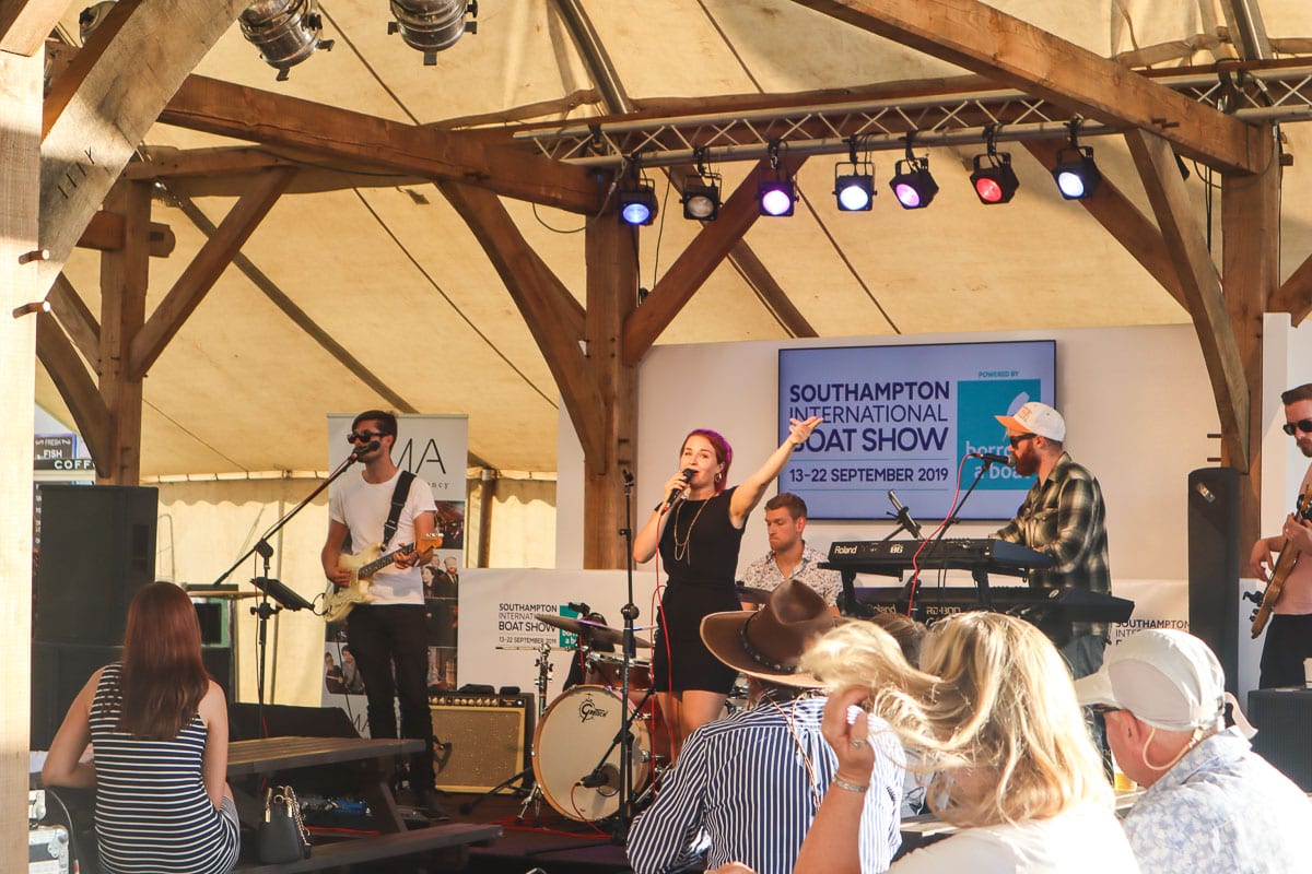 Enjoying the music at the Southampton Boat Show