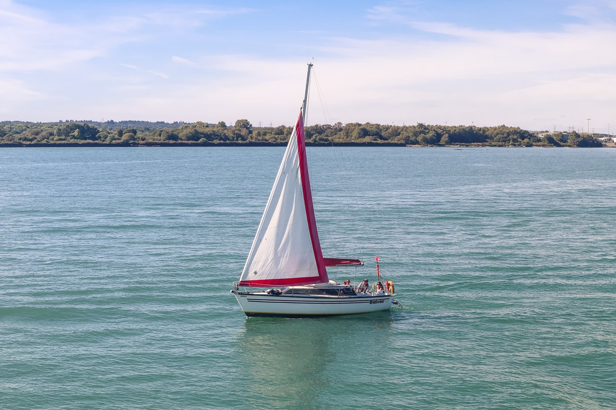 Beautiful yachts sailing in Southampton during the Boat Show