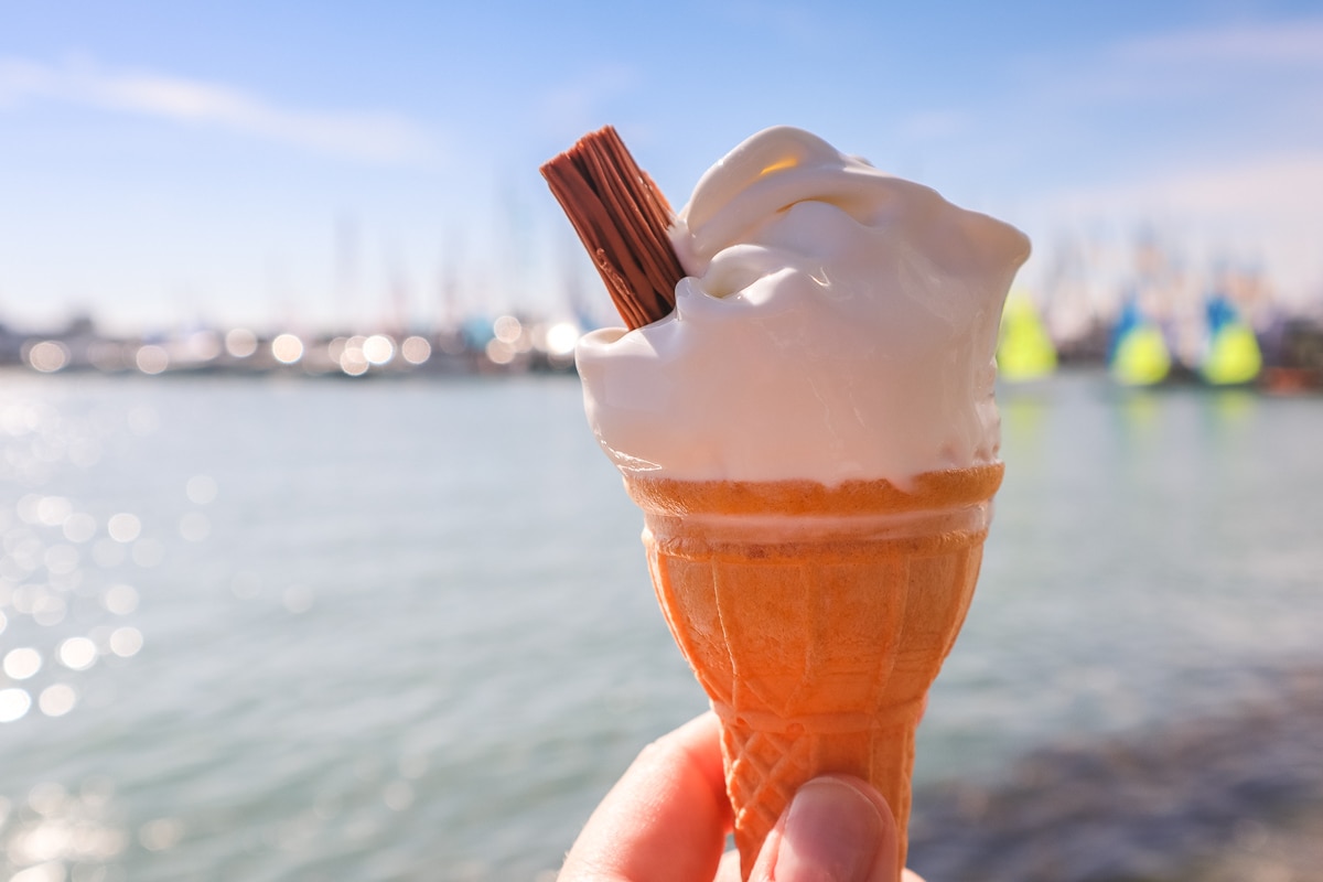 Ice cream by the water at the Southampton International Boat Show