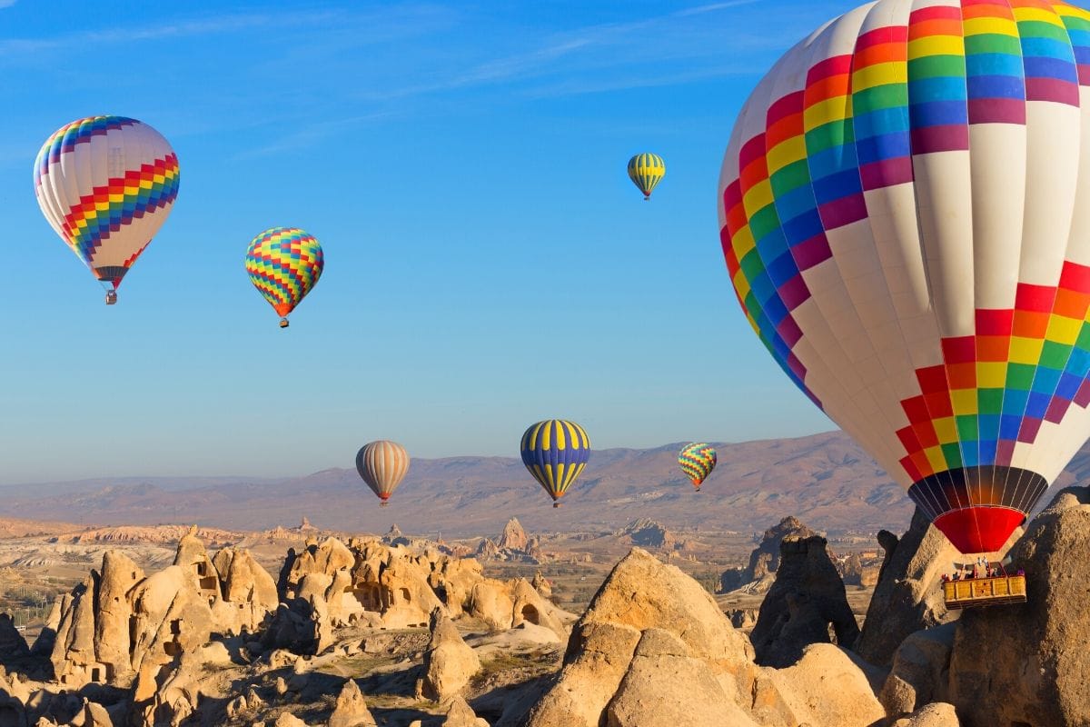 hot air balloons in Cappadocia