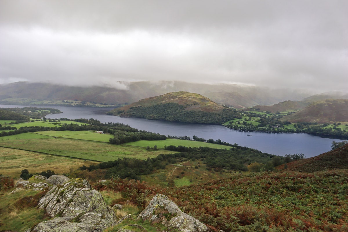 Views of Ullswater on the Aira Force hike