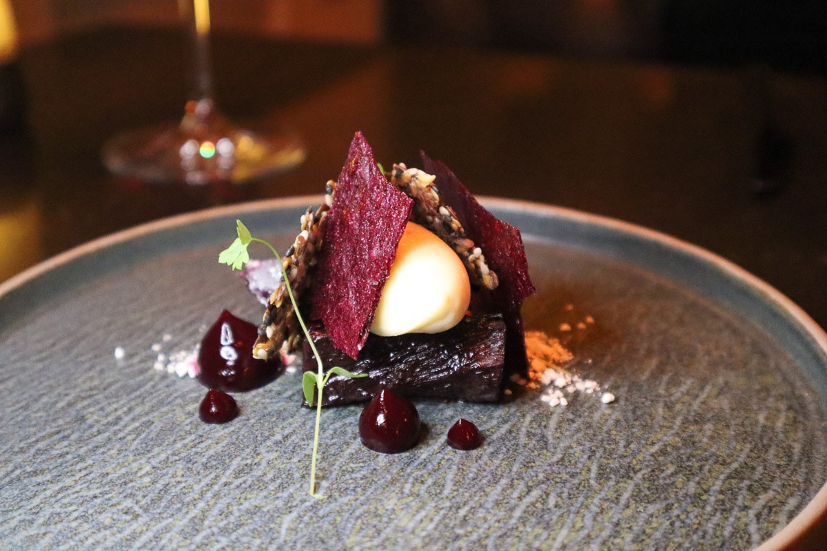 Beetroot starter at 1863 Restaurant