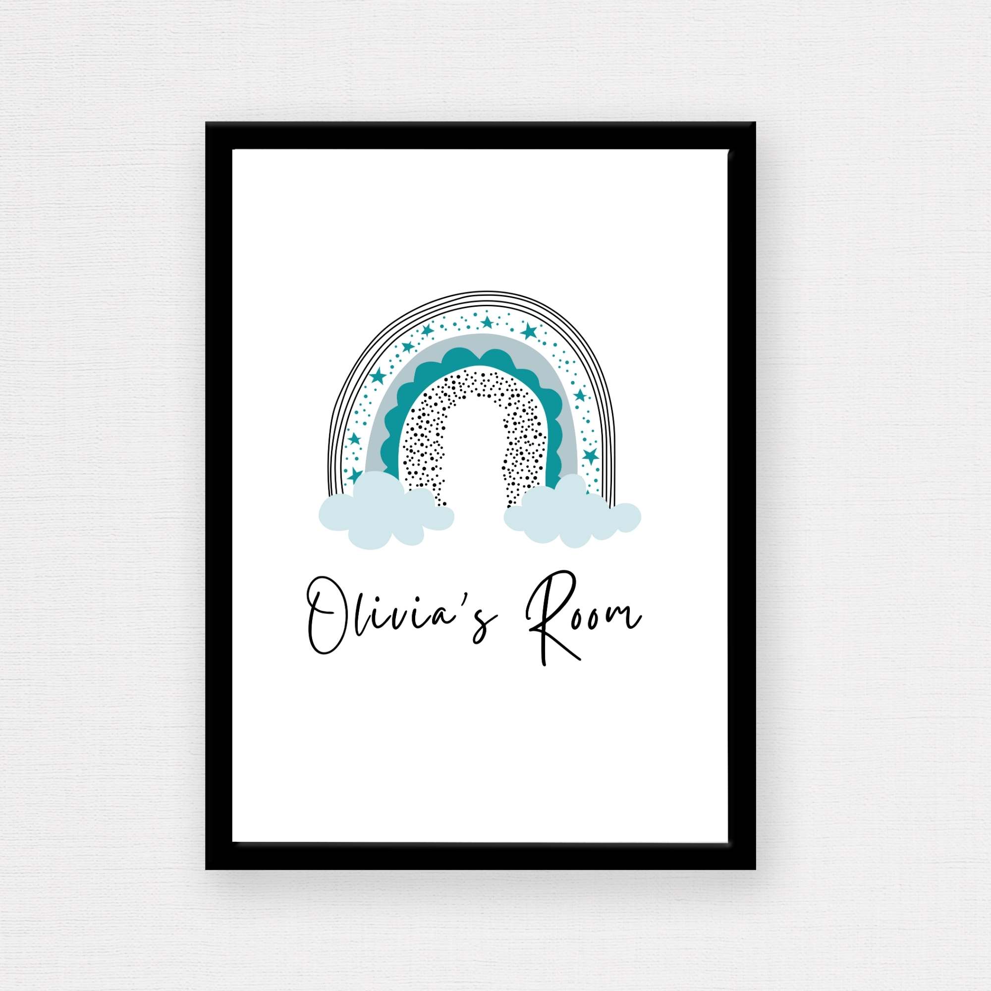 How lovely is this personalised rainbow poster