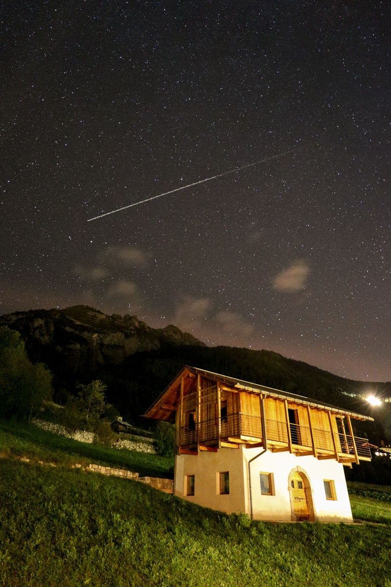 Bright stars visible over the Dolomites from Garni Lilly