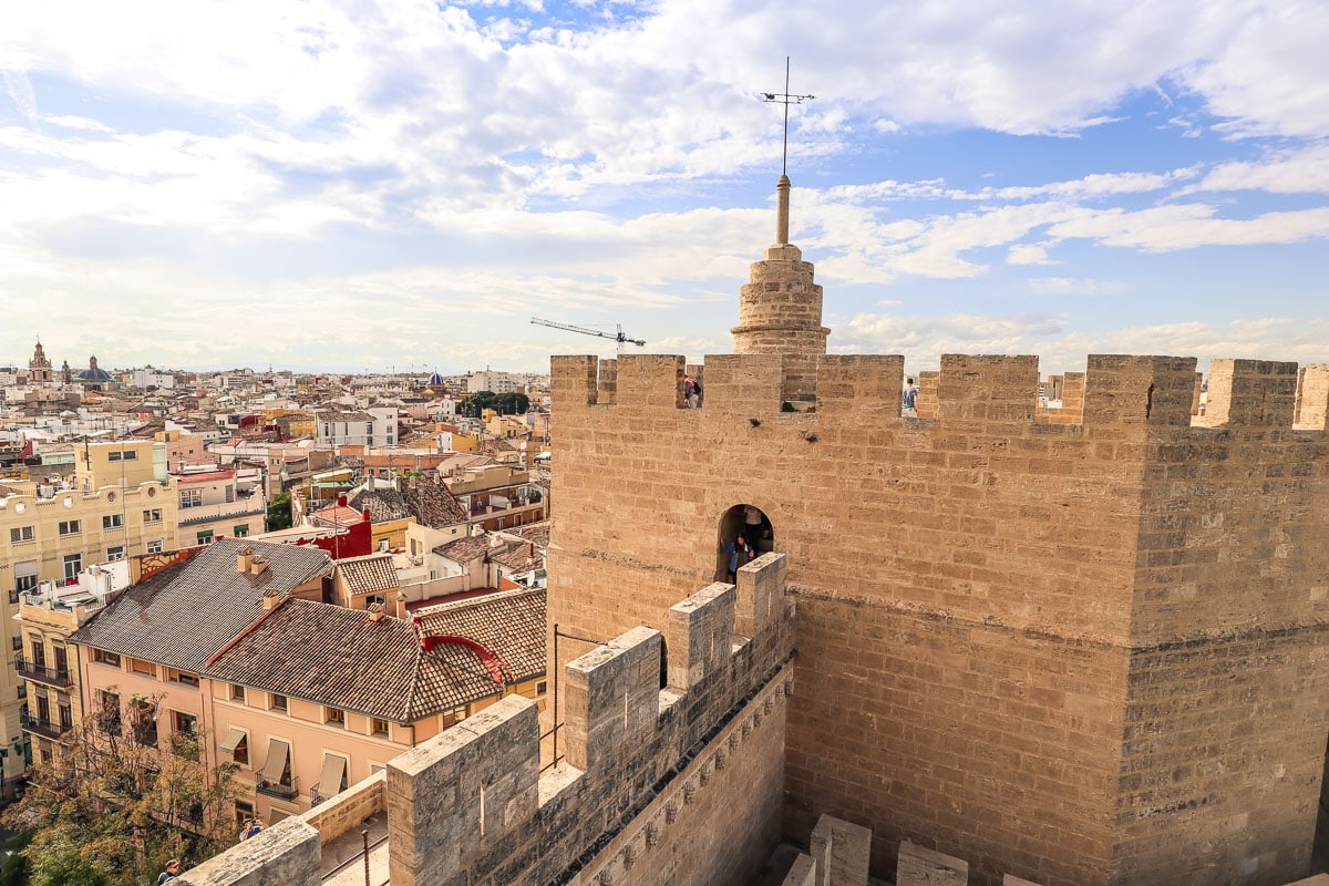 Looking to the second tower at Torres de Serranos, Valencia