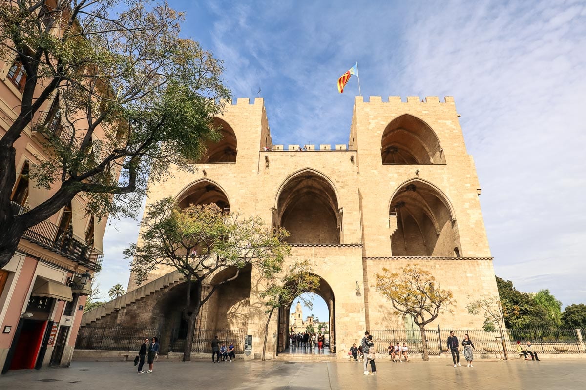 Exterior of Torres de Serranos, Valencia