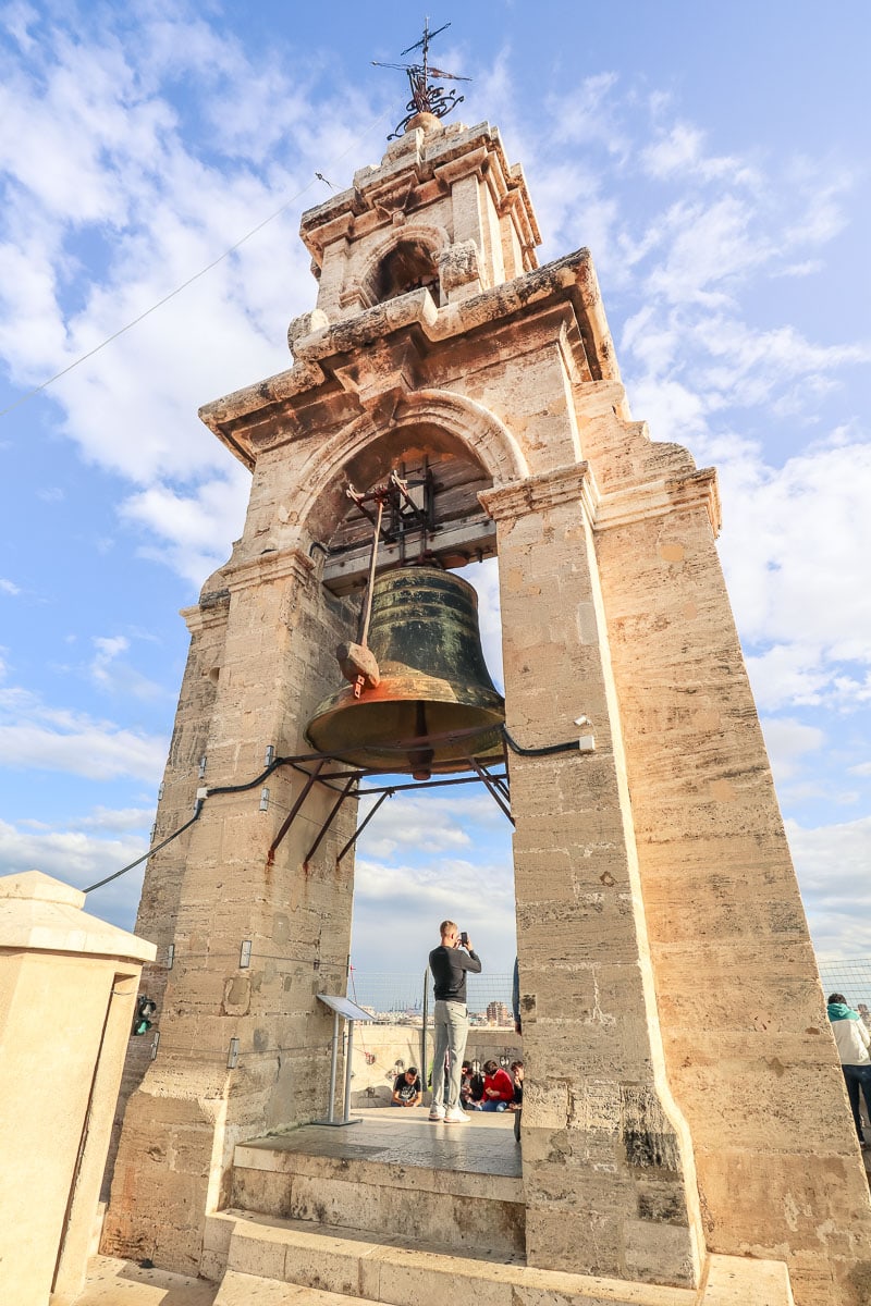 Walking under Valencia Cathedral bell