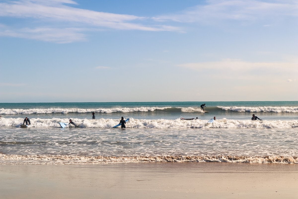 Surfers in Valencia, Spain