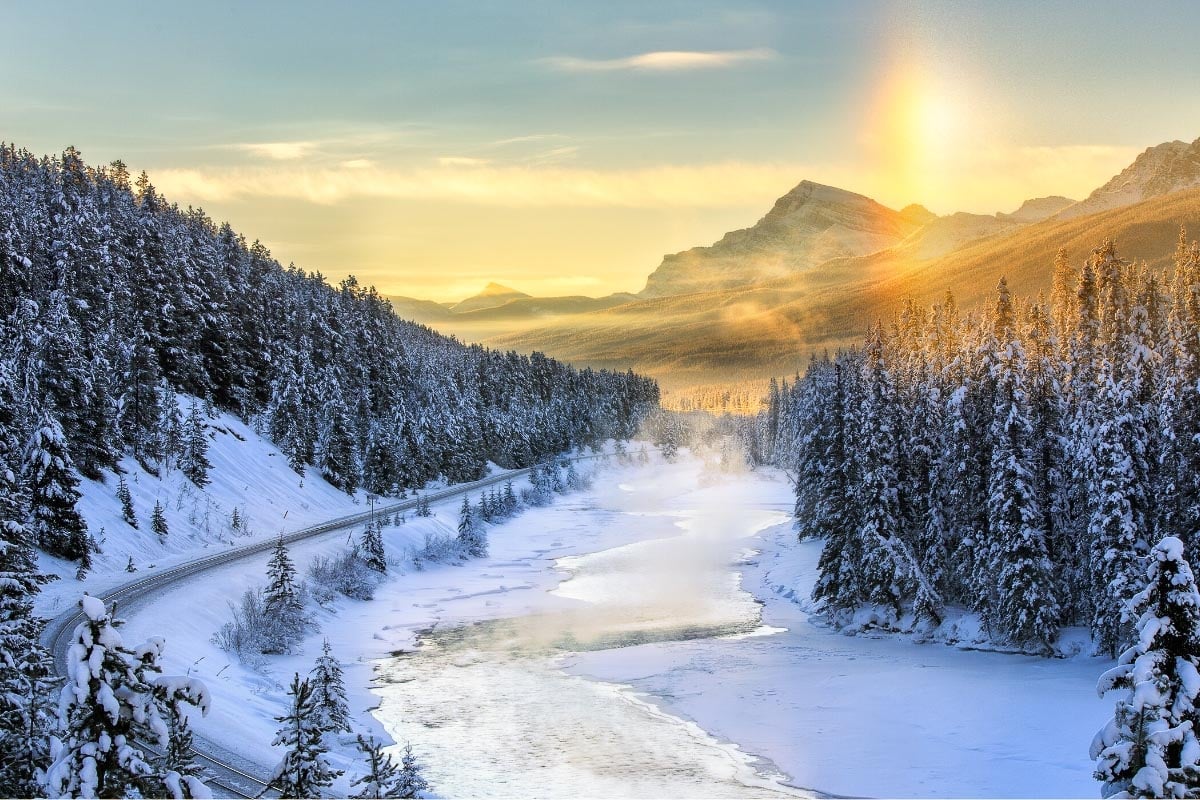 Spectacular views in Alberta in winter