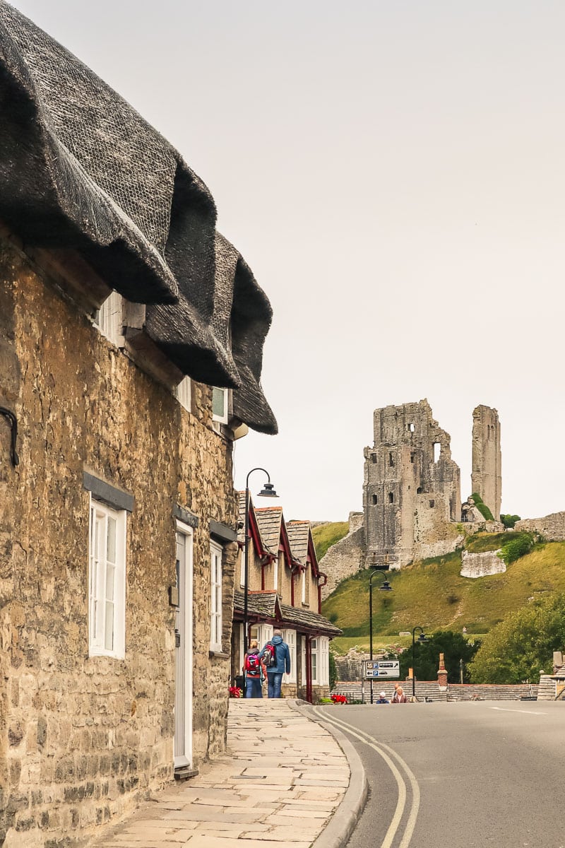 Cottages and ruins in Corfe Castle