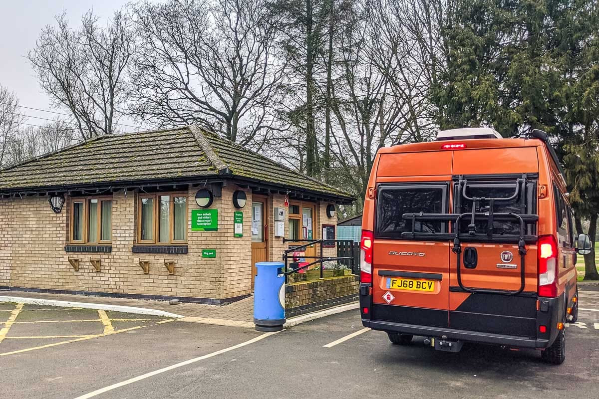 Entrance to the Caravan and Motorhome Club site in Moreton in Marsh