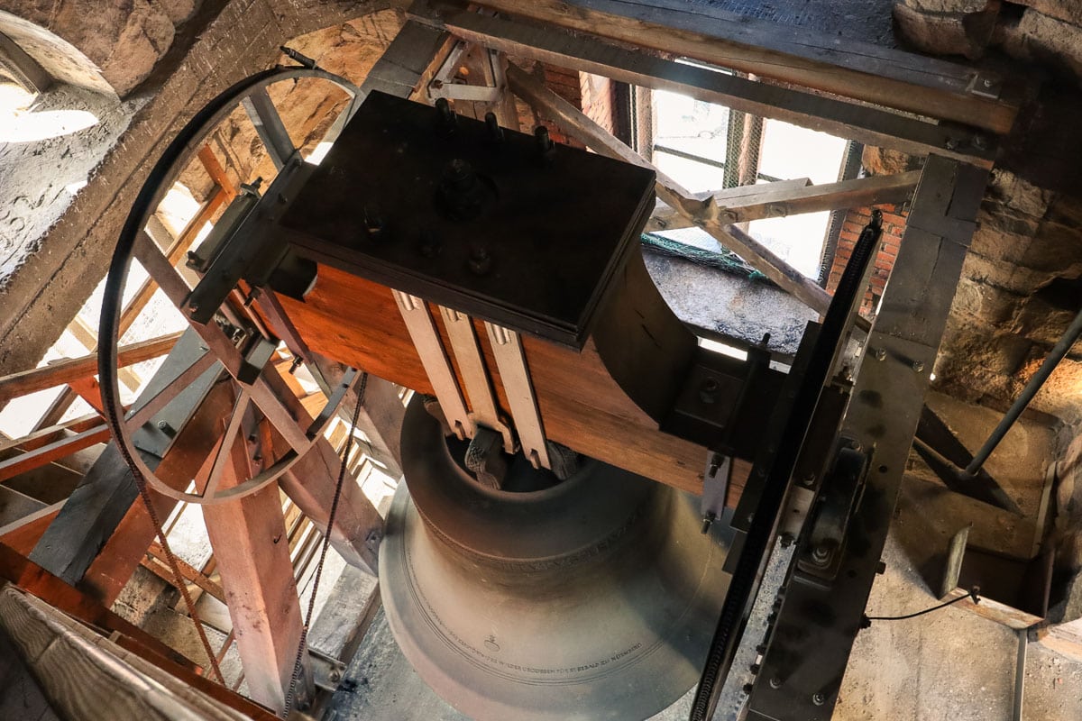 Bell inside St. Sebaldus Church tower