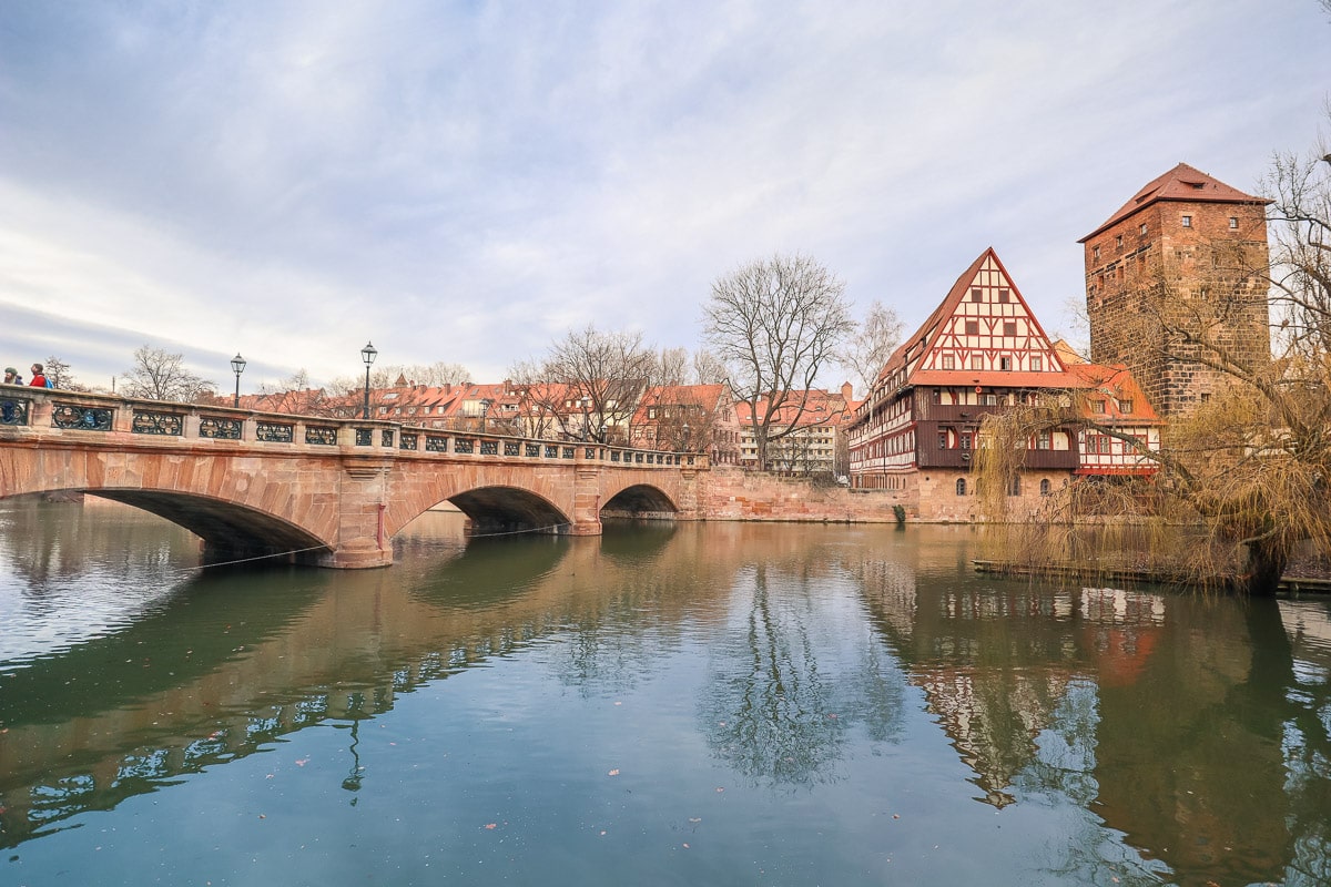 Pretty views by the river in Nuremberg