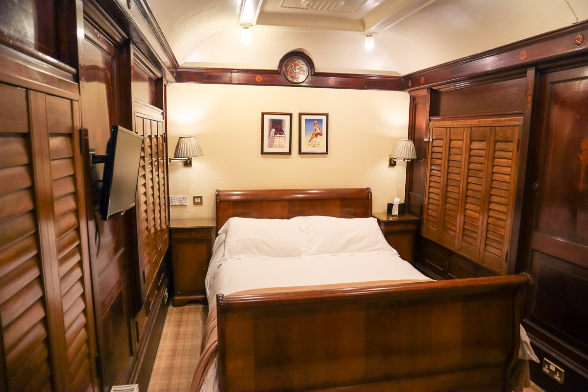 Inside our Pullman carriage at The Old Station