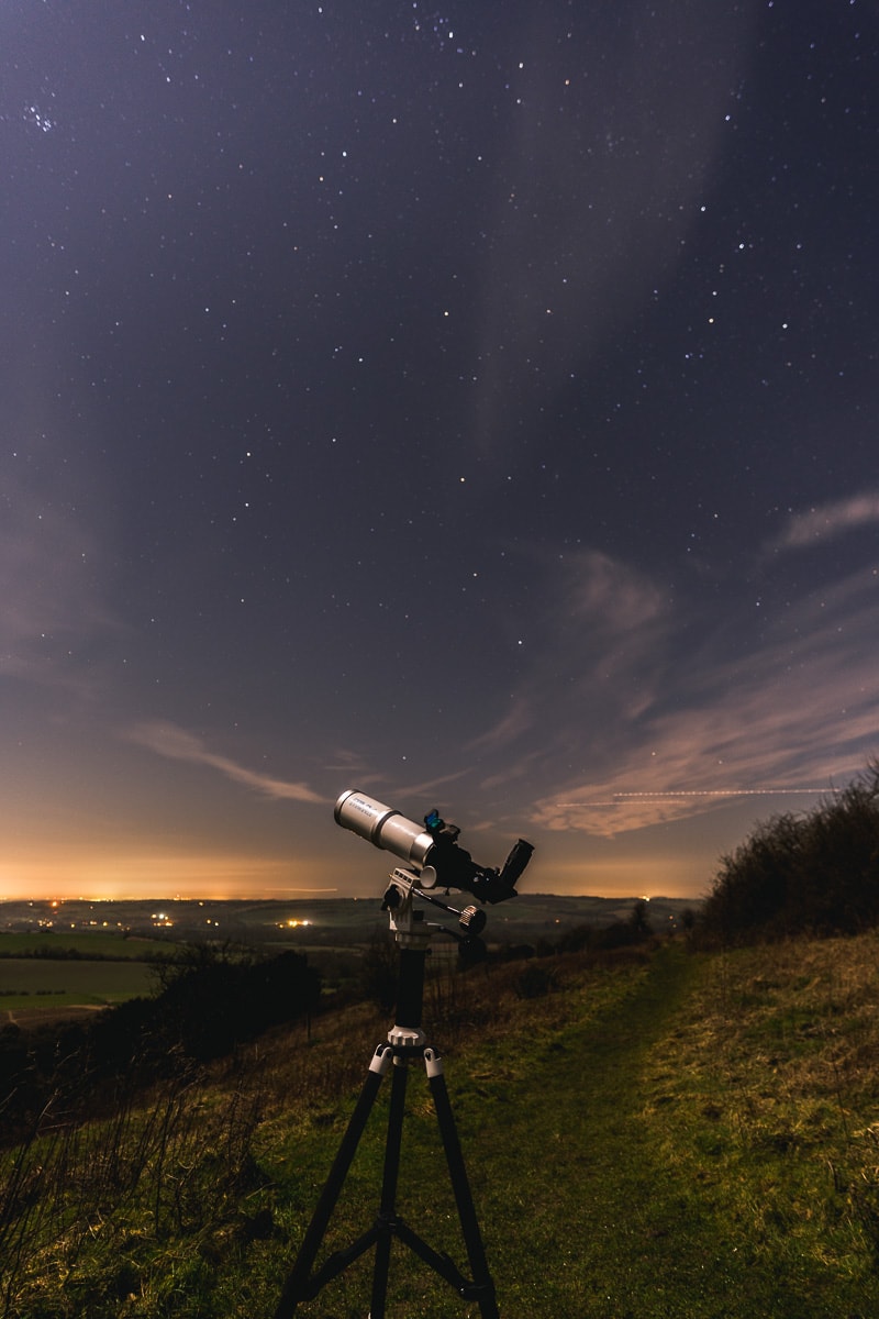 Stargazing in the South Downs, England