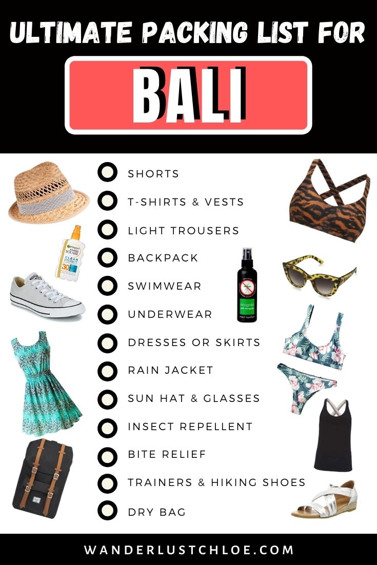 Bali packing list