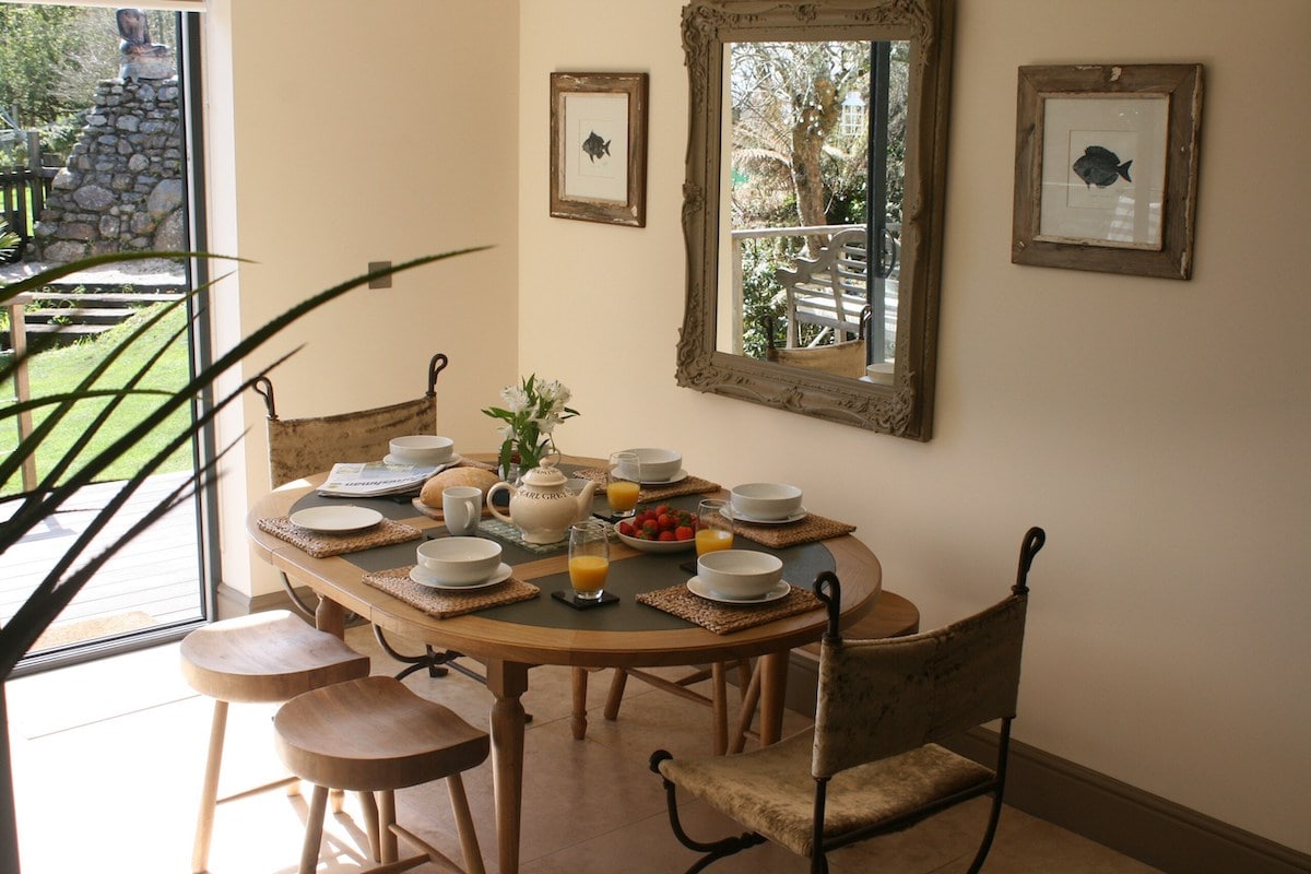 Dining area at The Summer House, Cornwall
