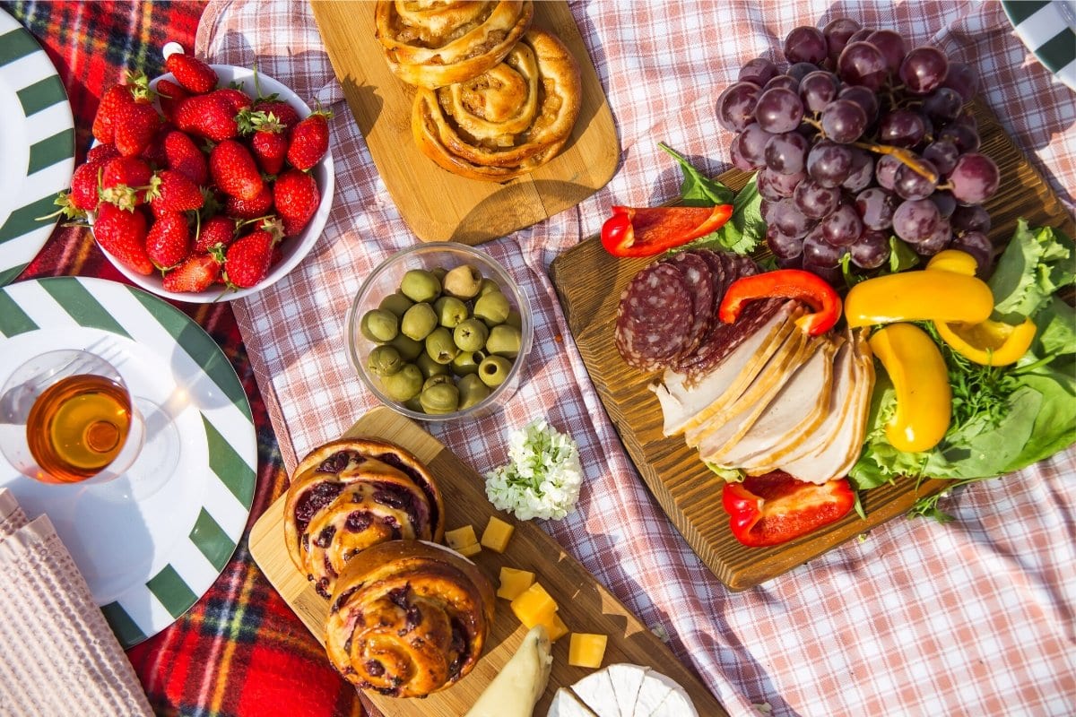 Picnics in the park are easier with a backpack picnic set