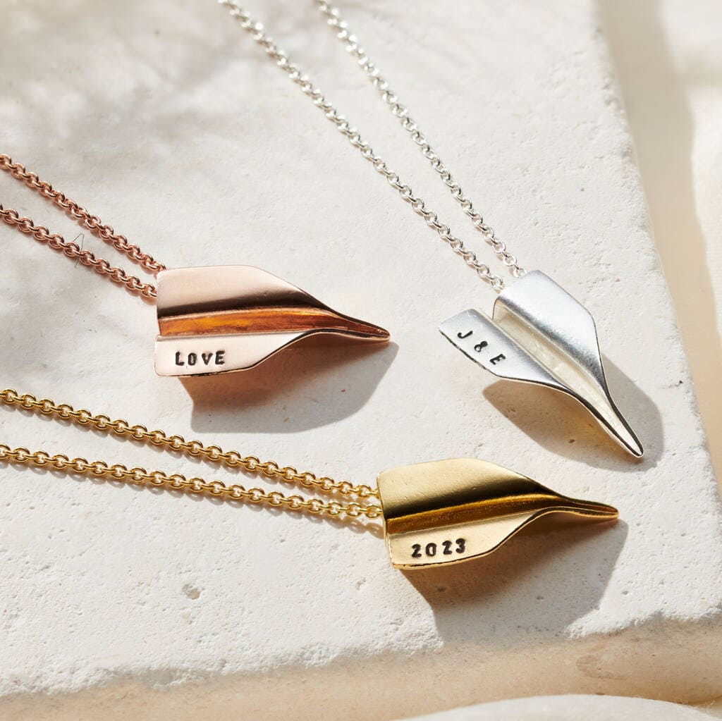 paper plane necklace