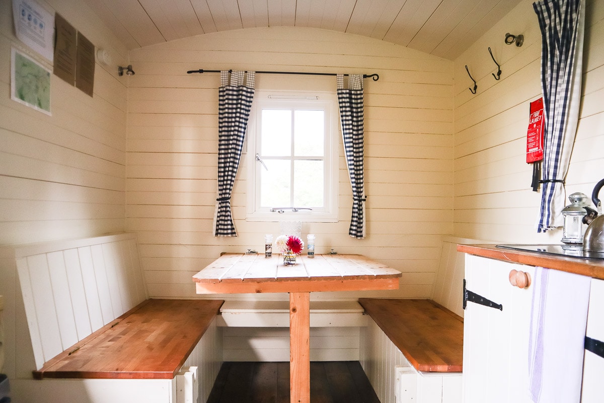 Inside our shepherd's hut at The Original Hut Company, Bodiam