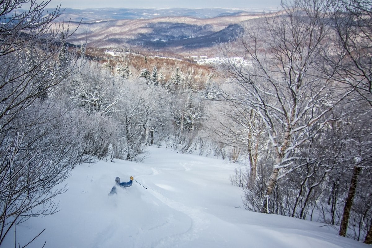 Skiing in Vermont in winter 