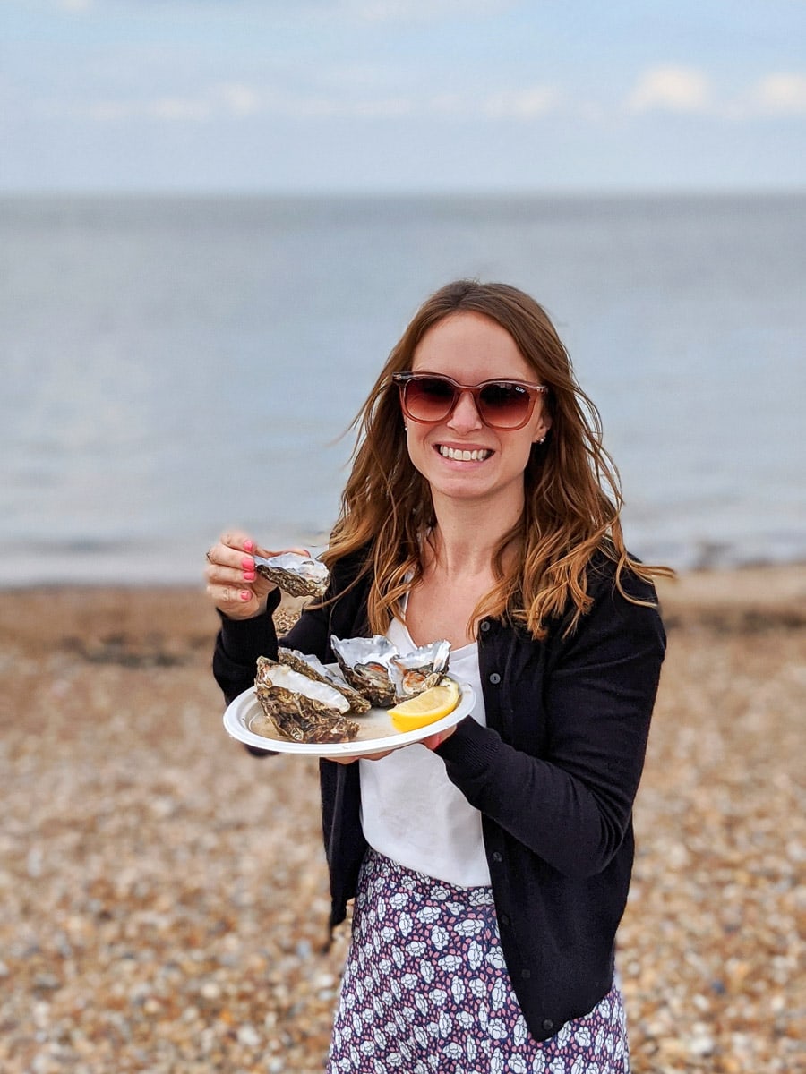 Oysters on Whitstable beach 