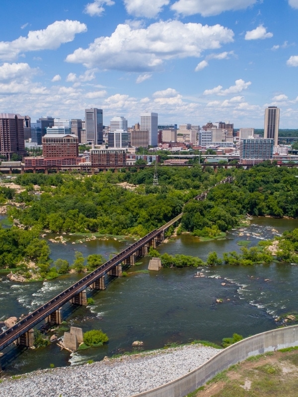 Aerial view of Richmond VA